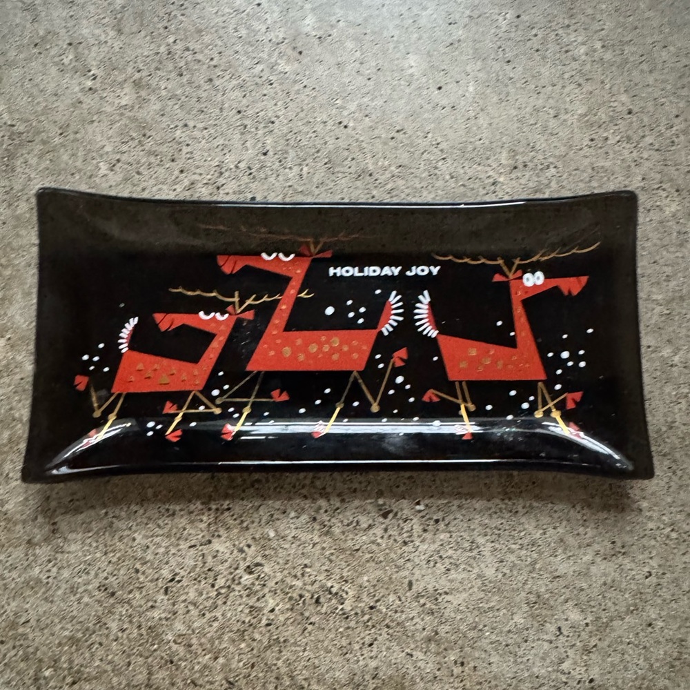 Vintage Houze glass trinket tray